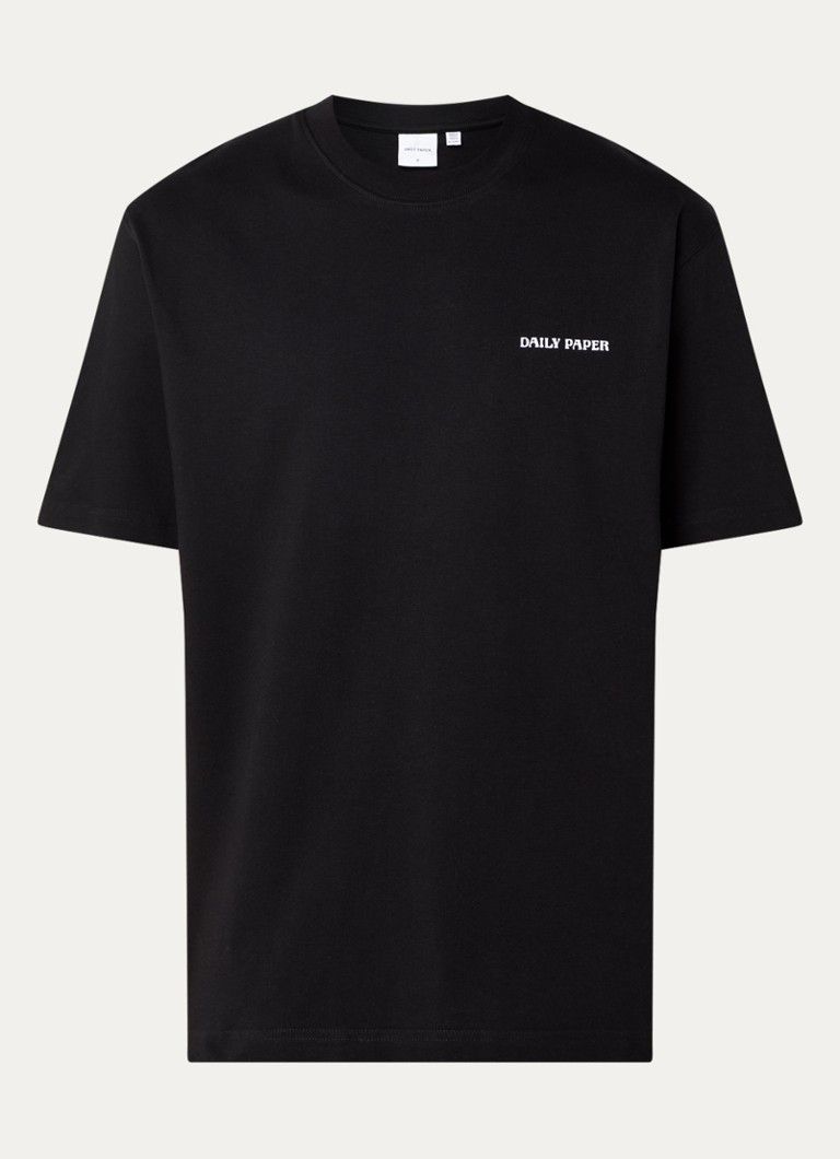 Daily Paper Heren Dias T-shirt met logo in de kleur Zwart, maat: XS