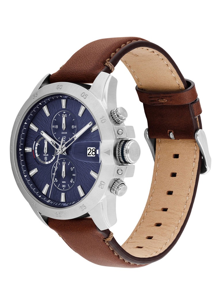 Tommy Hilfiger Heren Horloge TH1792195 in de kleur Lichtbruin, maat: ns
