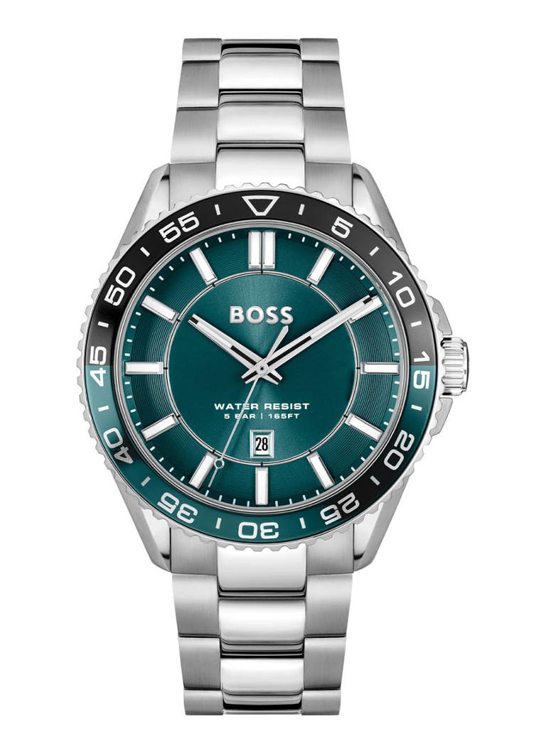 BOSS Heren Runner 3H horloge HB1514208 in de kleur Zilver, maat: 14 maat