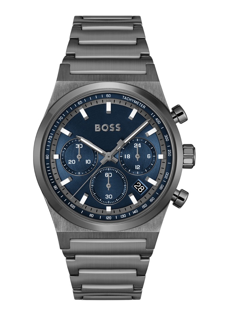 BOSS Heren Candor Chrono horloge HB1514223 HB in de kleur Zilver, maat: 26 maat