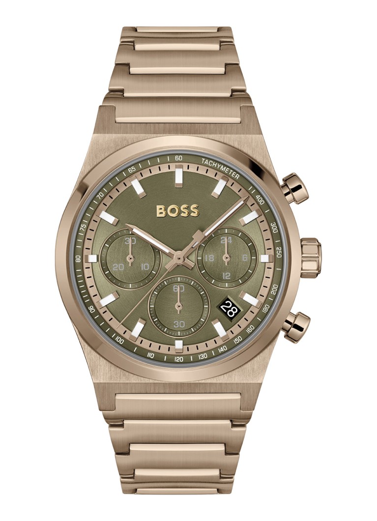 BOSS Heren Candor Chrono horloge HB1514222 in de kleur Brons, maat: 25 maat
