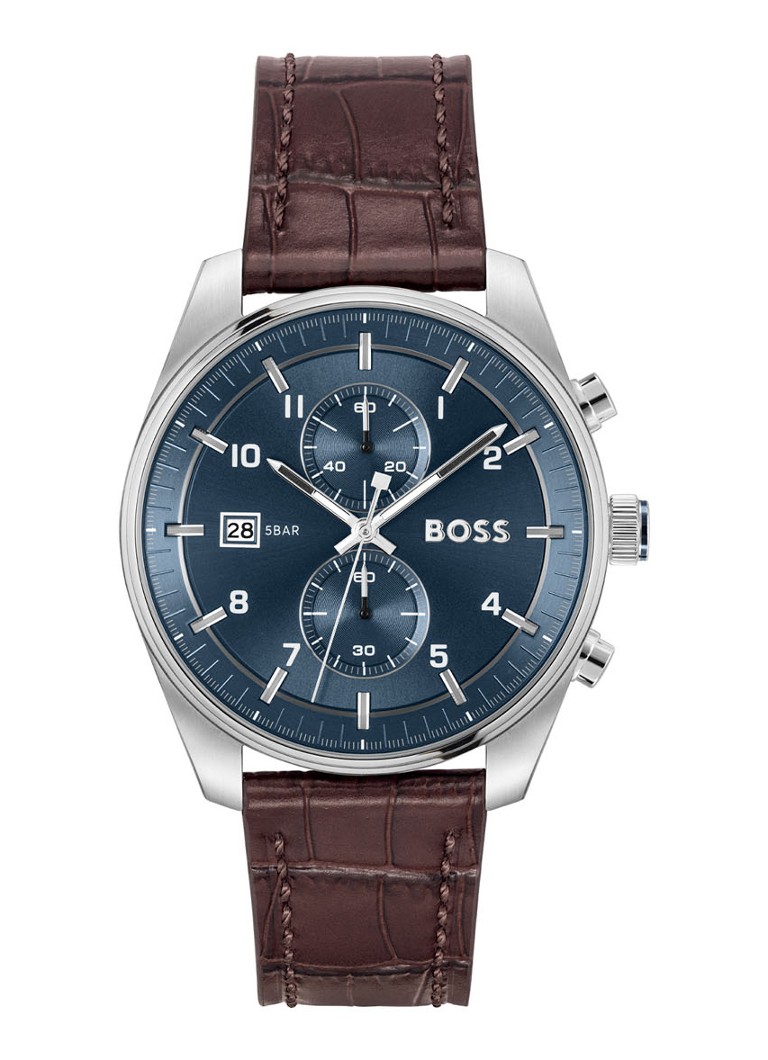 BOSS Heren Skytraveller horloge HB1514194 in de kleur Zilver, maat: 3 maat