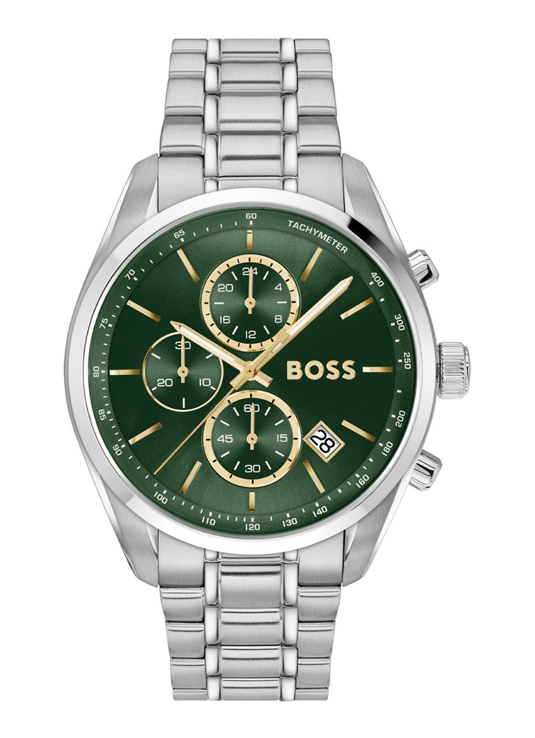 BOSS Heren Grand Prix 44 horloge HB1514266 in de kleur Zilver, maat: 5 maat
