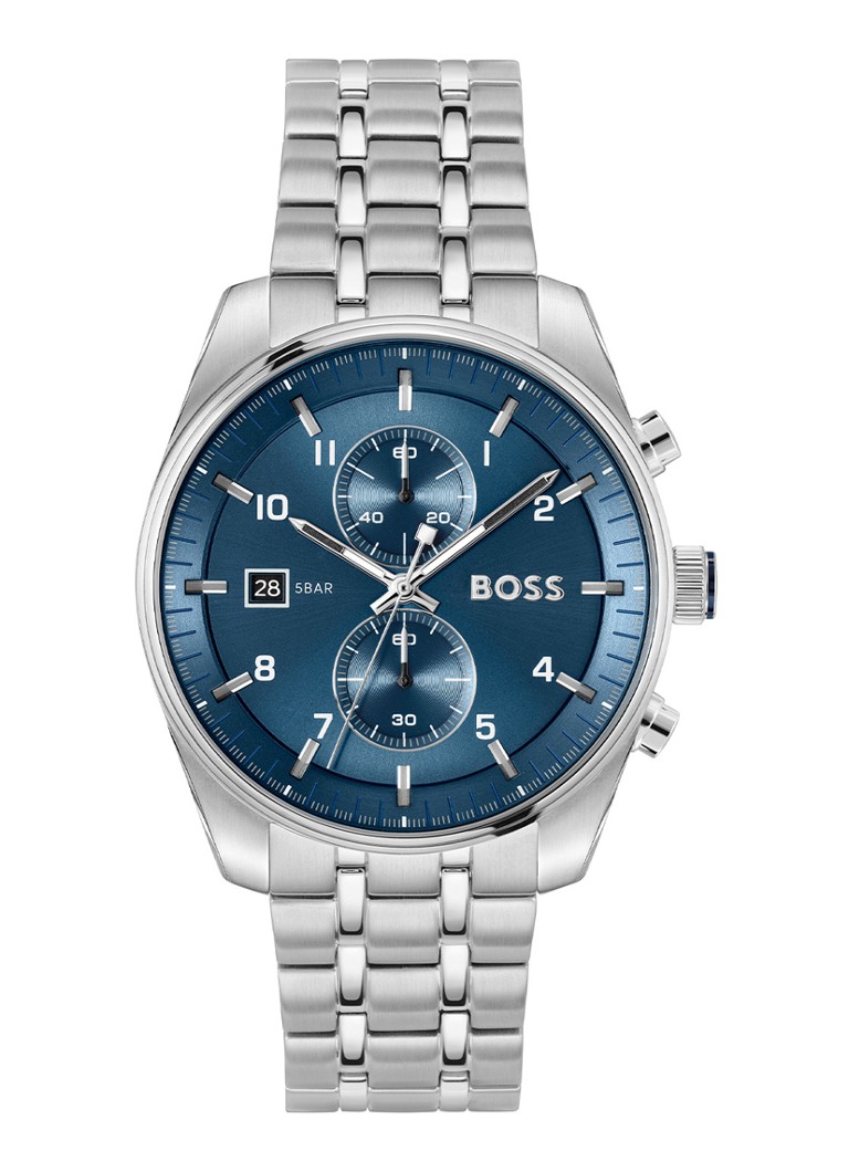 BOSS Heren Skytraveller horloge HB1514216 in de kleur Zilver, maat: 4 maat