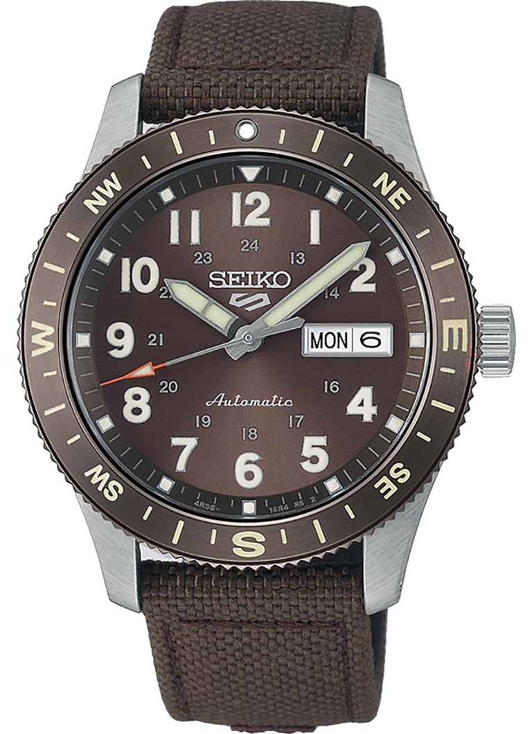 Seiko Heren 5 Sports Field horloge HDB009K1 in de kleur Bruin, maat: 41mm