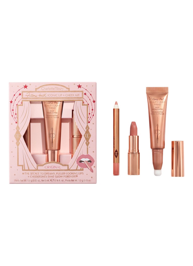 Charlotte Tilbury Pillow Talk Iconic Lip + Cheek Kit - make-up set PILLOW TALK ORIGINAL 1MAAT Cadeausets - Deal