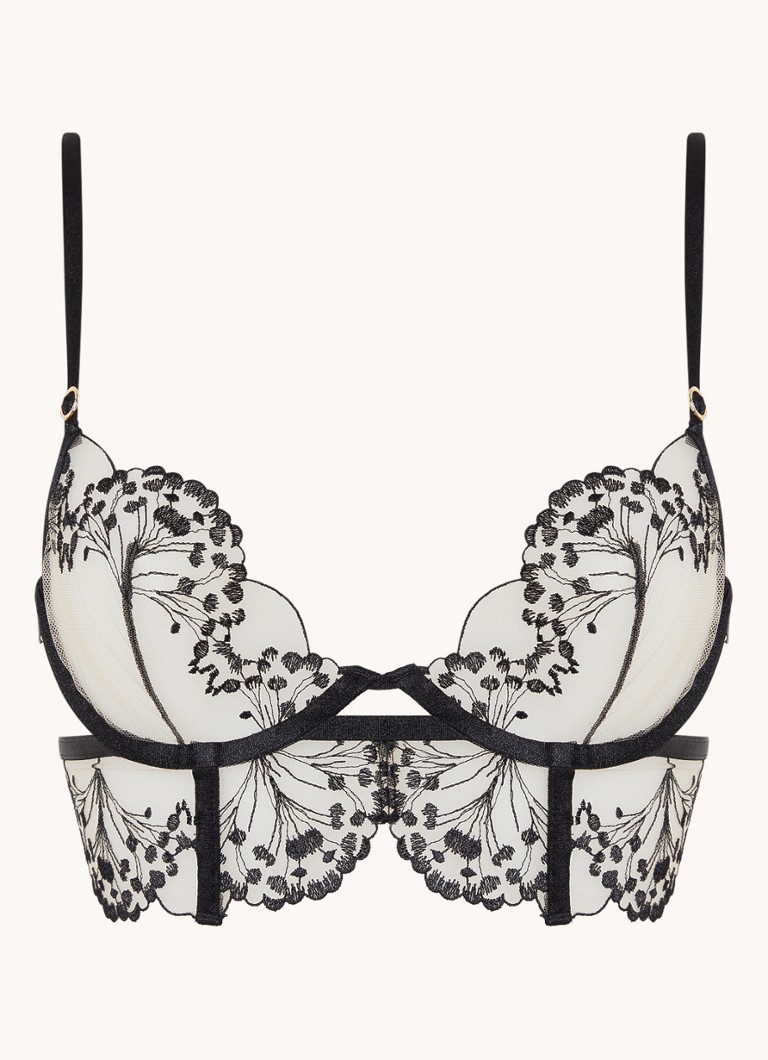 Bluebella Dames Marisa longline beugel bh met borduring in de kleur Zwart, maat: B70