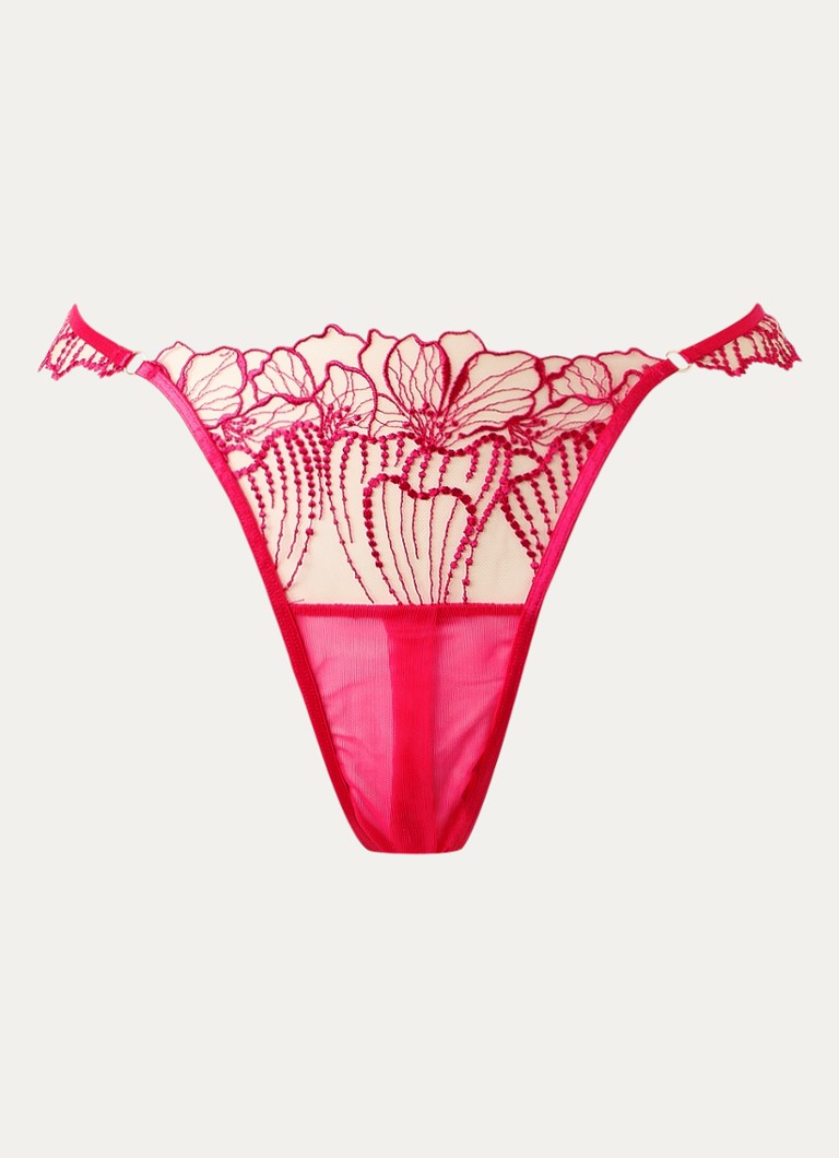 Bluebella Dames Amarosa slip van mesh met borduring in de kleur Rood, maat: 40