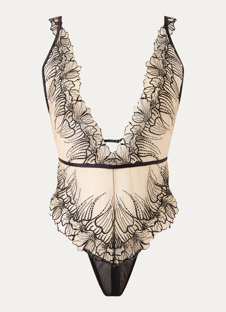 Bluebella Dames Amarosa body van mesh met boduring in de kleur Zwart, maat: 38