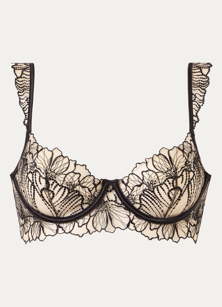 Bluebella Dames Amarosa beugel bh van mesh met borduring in de kleur Beige, maat: C80