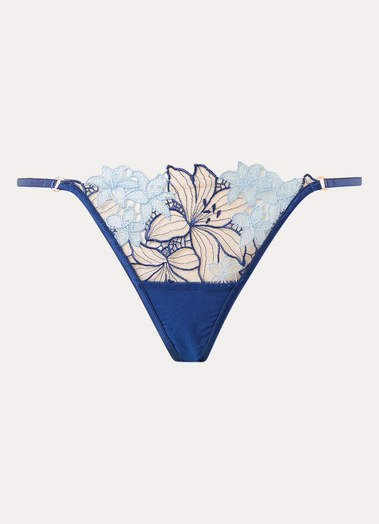 Bluebella Dames Calantha slip van mesh met borduring in de kleur Royalblauw, maat: 38
