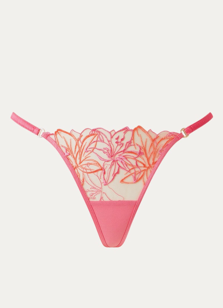 Bluebella Dames Lily string van mesh met bloemborduring in de kleur Multicolor, maat: 40