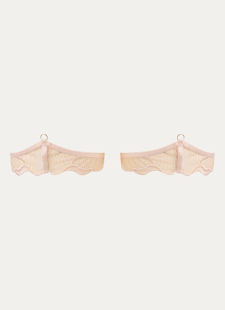Bluebella Dames Marabel kousenband van mesh met borduring in de kleur Lichtroze, maat: XS/S