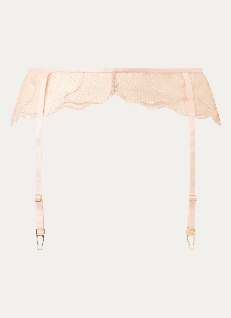 Bluebella Dames Marabel jarretel van mesh met borduring in de kleur Lichtroze, maat: 36