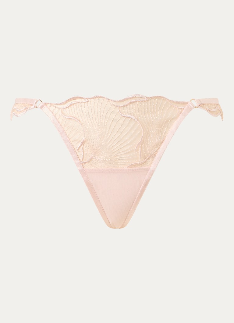 Bluebella Dames Marabel string van mesh met borduring in de kleur Lichtroze, maat: 38