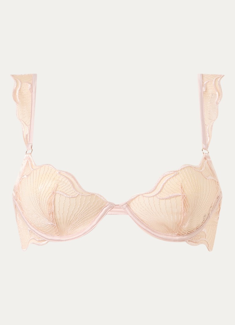 Bluebella Dames Marabel beugel bh van mesh met borduuring in de kleur Lichtroze, maat: D80