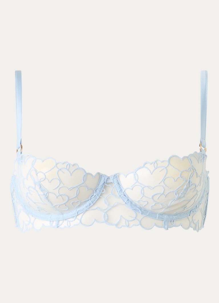 Bluebella Dames Valentina beugel bh van mesh met borduring in de kleur Lichtblauw, maat: B80