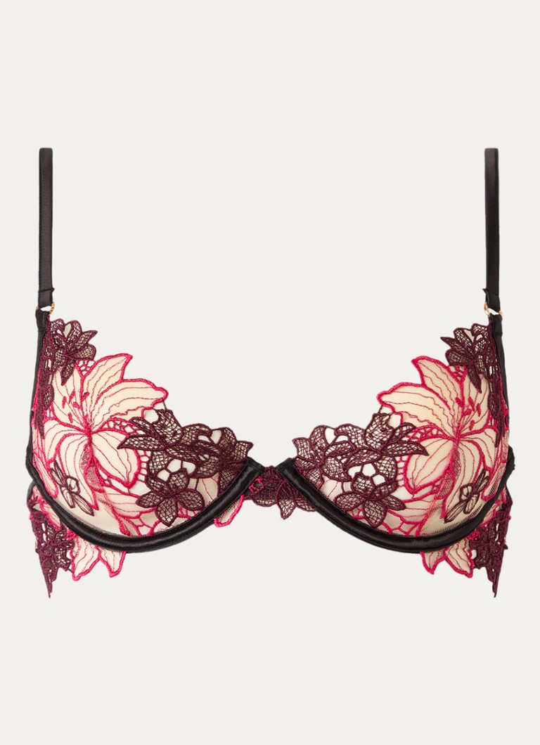 Bluebella Dames Calantha beugel bh van mesh met borduring in de kleur Fuchsia, maat: D75