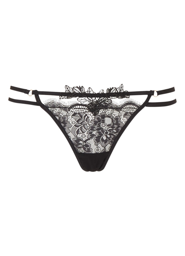 Bluebella Dames Lumi string met kant in de kleur Zwart, maat: 42