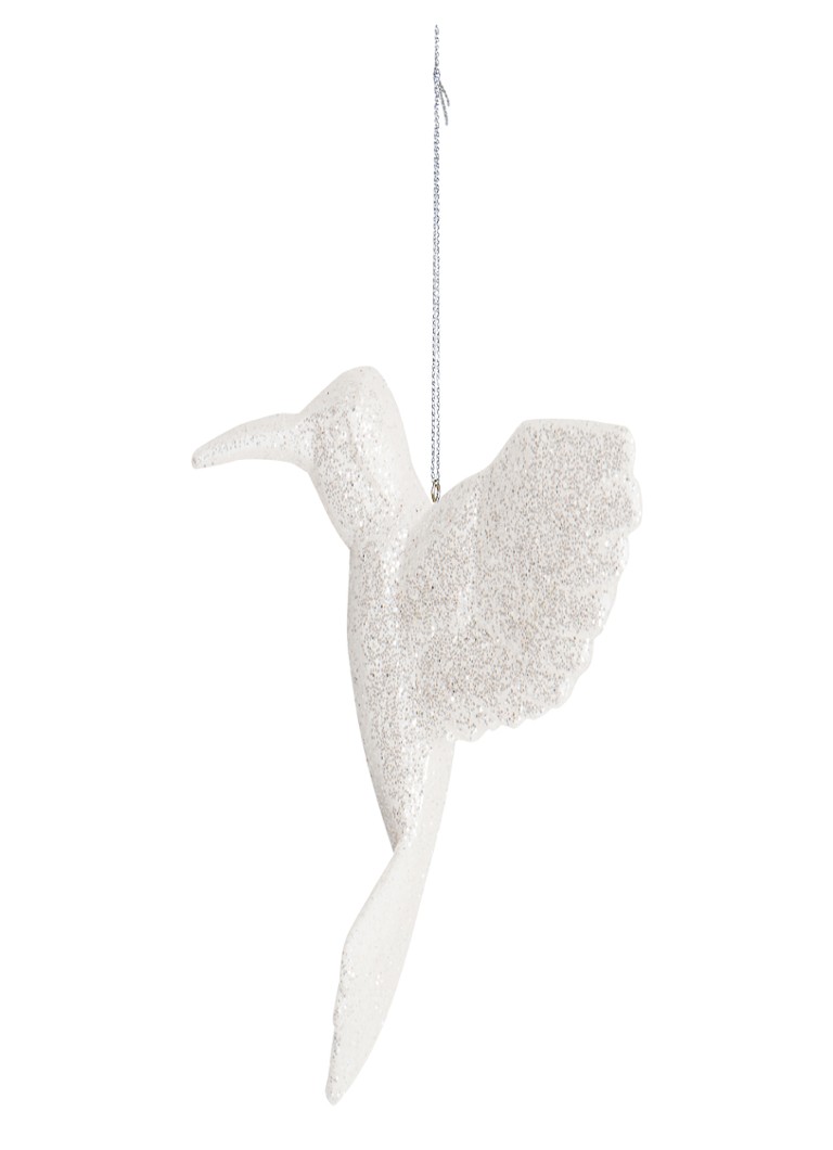 Kurt Adler Kolibrie kersthanger 10 cm Wit - Deal