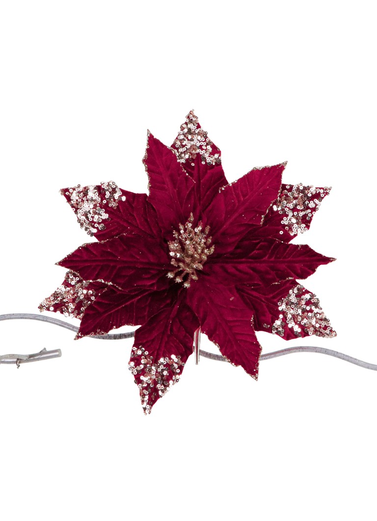 Goodwill Kerstster kerstornament met clip 30 cm Kersenrood - Deal