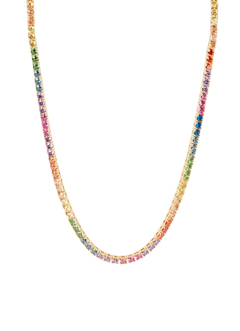 Kurt Geiger Dames Tennis ketting met zirkonia in de kleur Goud, maat: OS