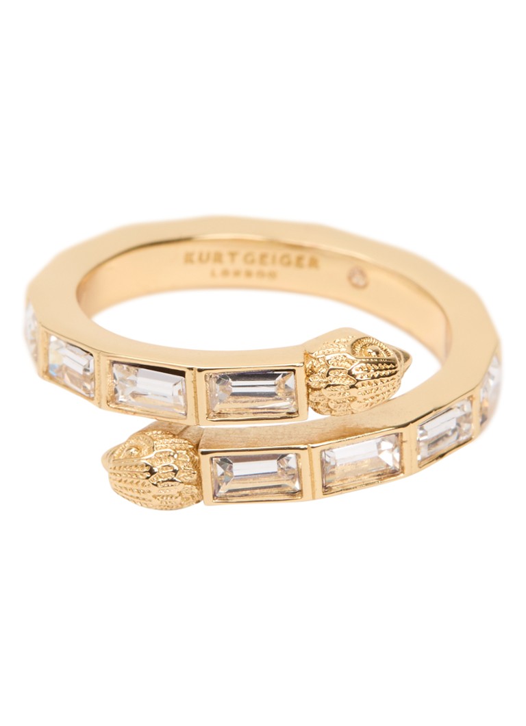 Kurt Geiger Dames Baguette ring met kristal in de kleur Goud, maat: 56