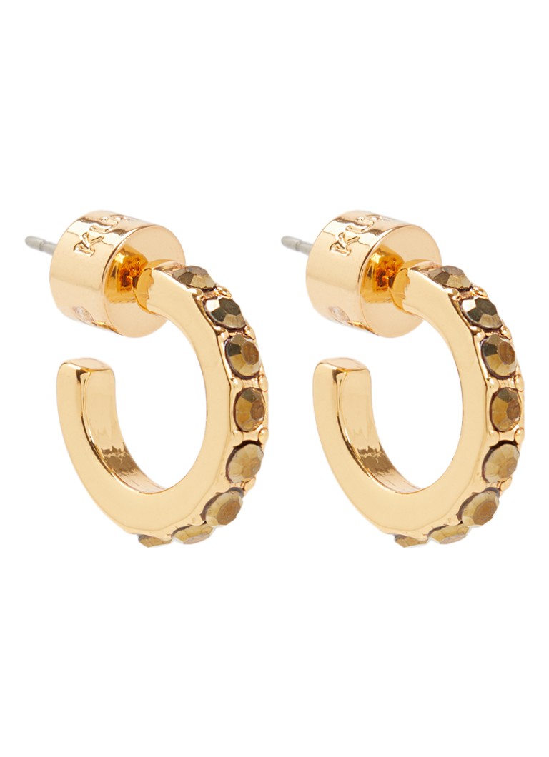 Kurt Geiger Dames Small Crystal Huggie oorstekers met kristal in de kleur Goud, maat: NOSZ