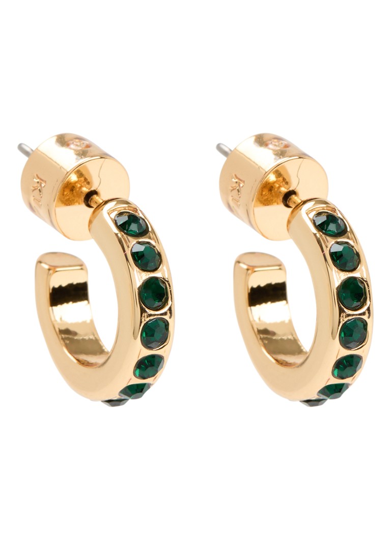 Kurt Geiger Dames Small Crystal Huggie oorstekers met kristal in de kleur Groen, maat: NOSZ