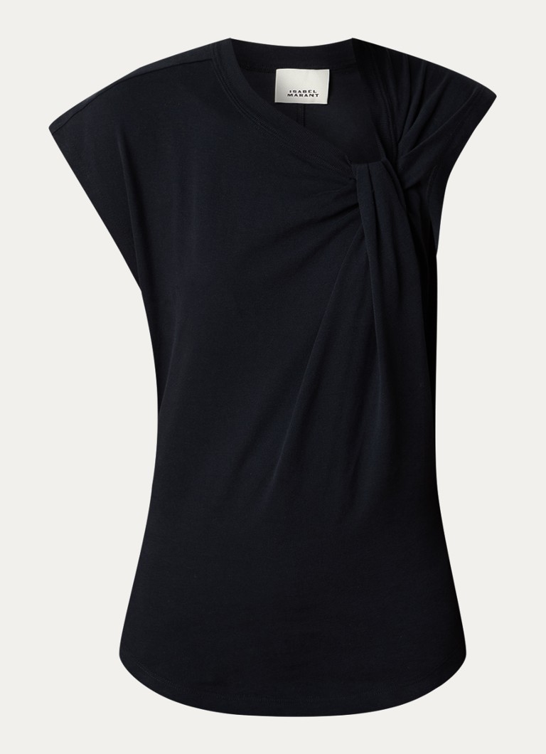 Isabel Marant Dames Nayda T-shirt met asymmetrische hals in de kleur Zwart, maat: S