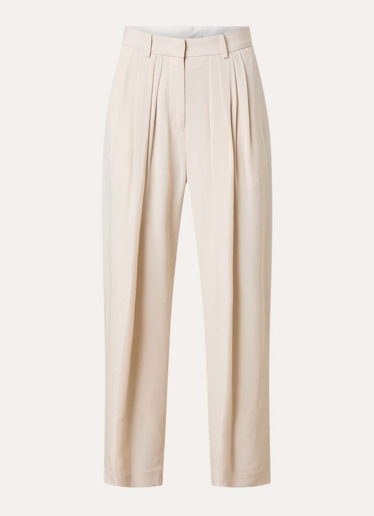 Isabel Marant Dames Janice high waist tapered fit pantalon in zijdeblend in de kleur Creme, maat: 38