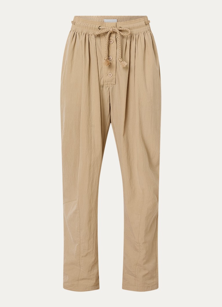 Isabel Marant Dames Falcona mid waist wide fit chino met steekzakken in de kleur Zand, maat: 36