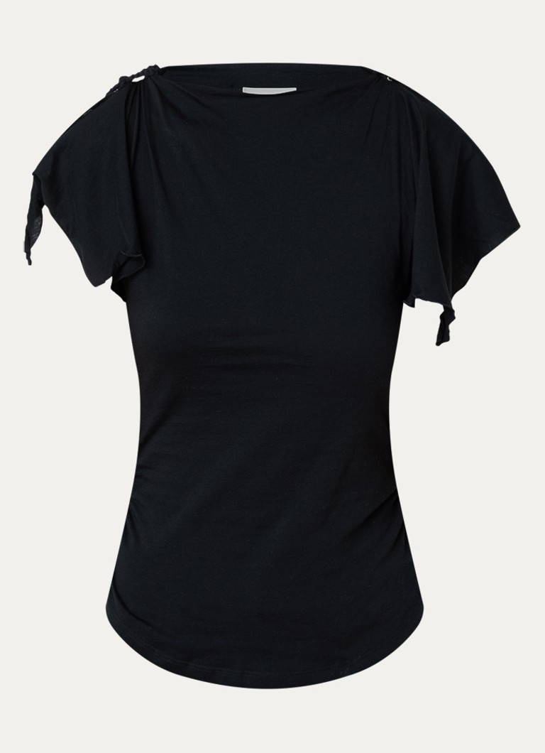 Isabel Marant Dames Jazia top met gedrapeerd detail in de kleur Zwart, maat: 34