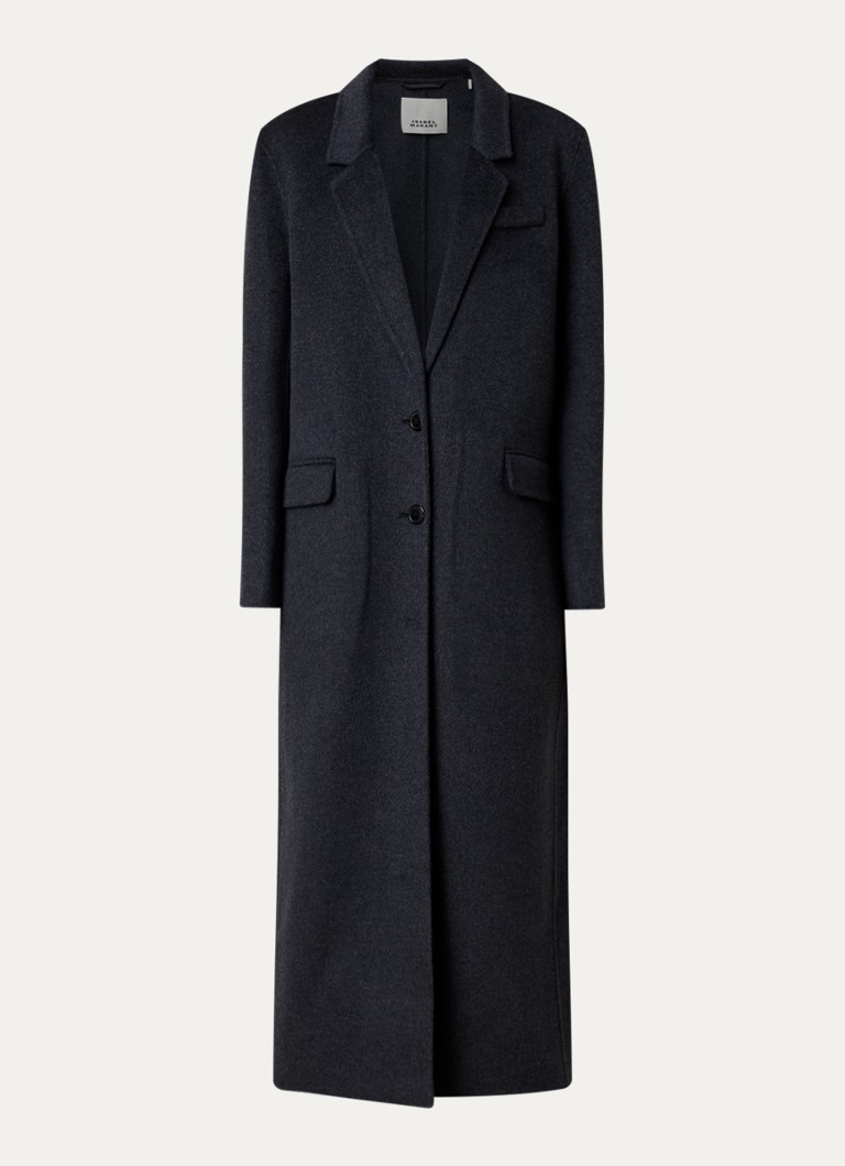 Isabel Marant Dames Clesa mantel in kasjmierblend met steekzakken in de kleur Antraciet, maat: 40