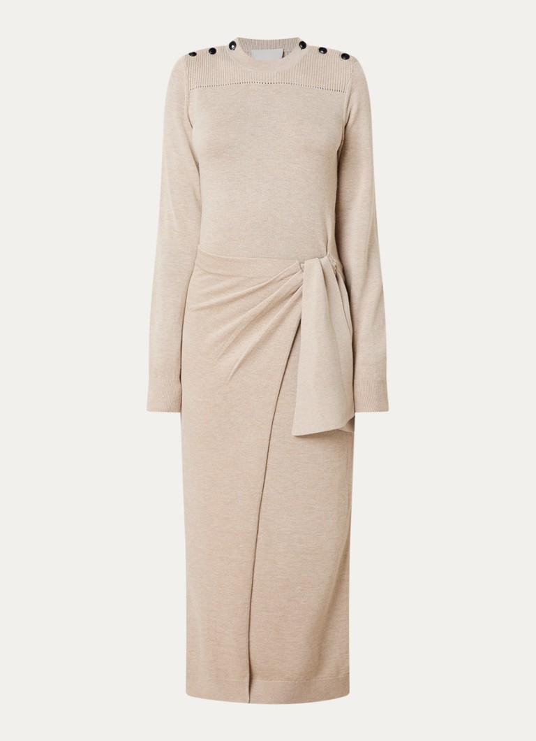 Isabel Marant Dames Jozira fijngebreide maxi jurk in wolblend in de kleur Beige, maat: 38