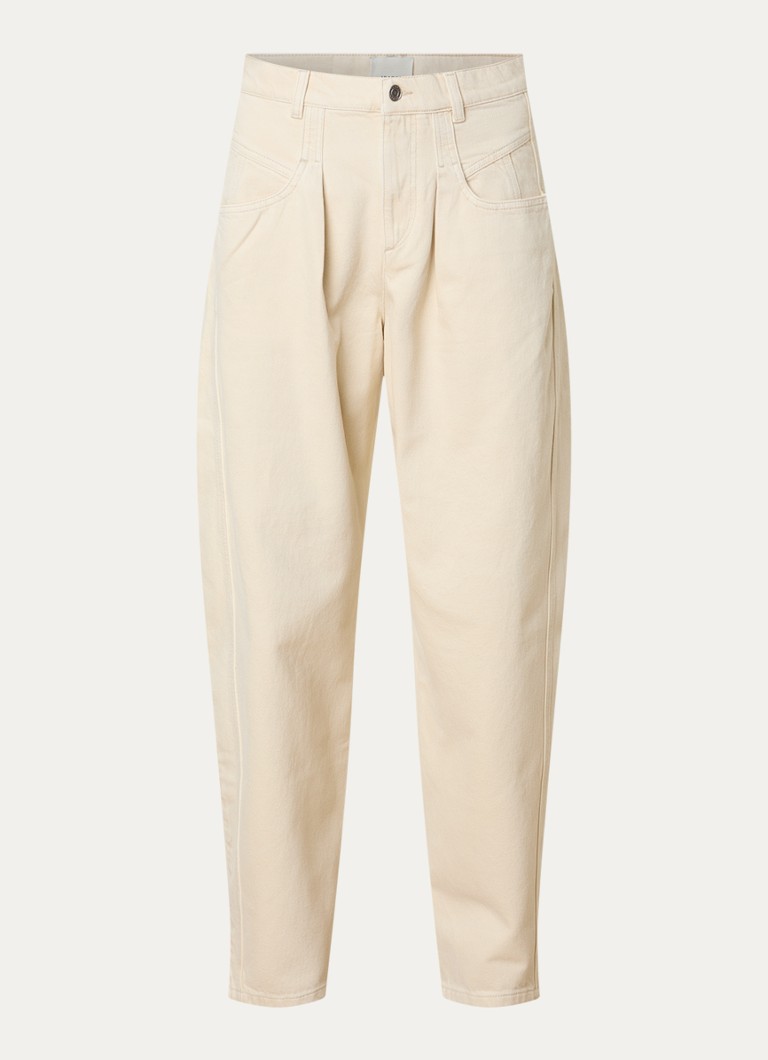 Isabel Marant Dames Lisha high waist tapered jeans met gekleurde wassing in de kleur Beige, maat: 36