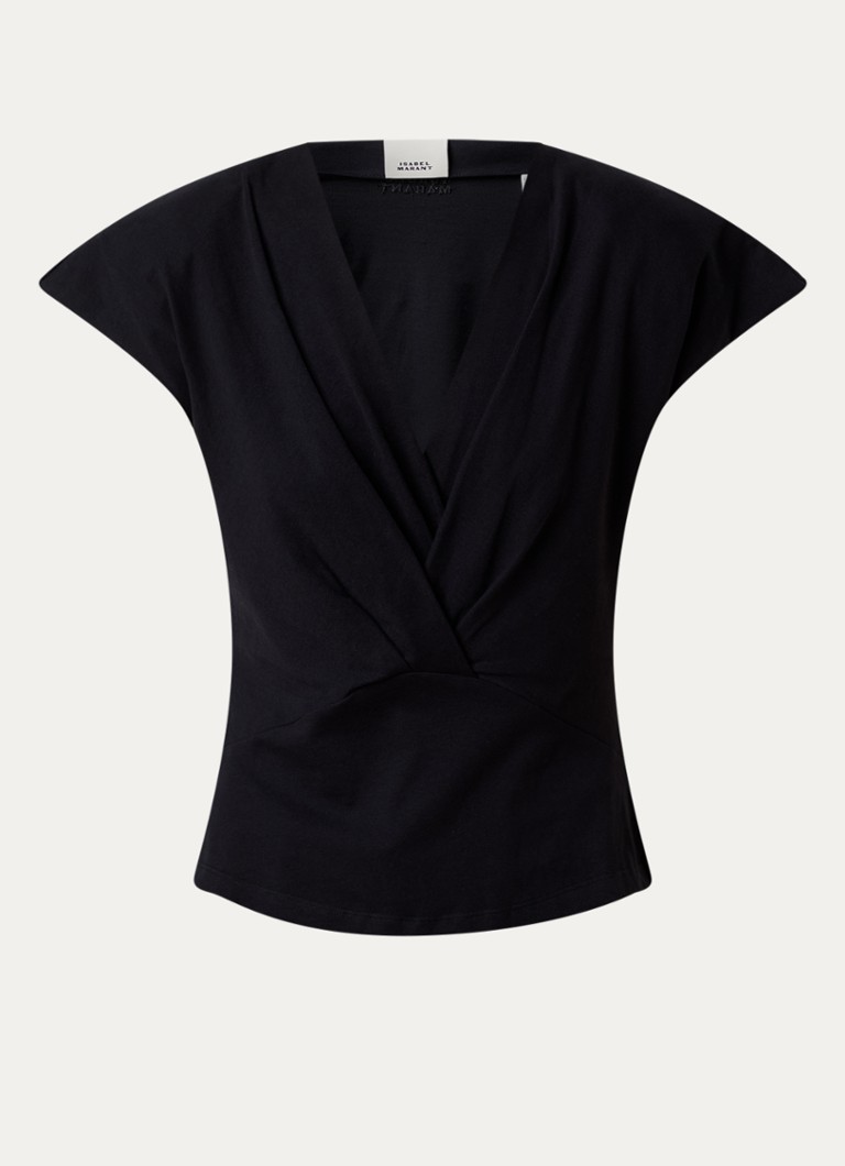 Isabel Marant Dames Nadrine top met schoudervulling en V-hals in de kleur Zwart, maat: S