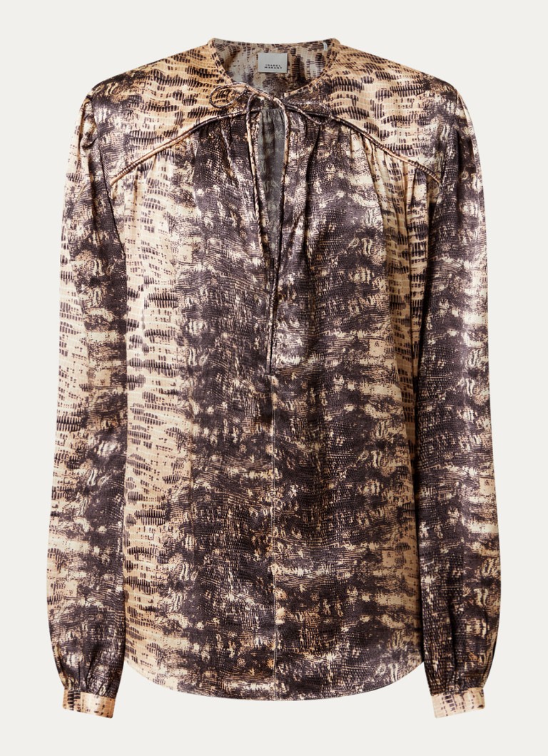 Isabel Marant Dames Laraya tuniek van zijde met slangenprint in de kleur Beige, maat: 40