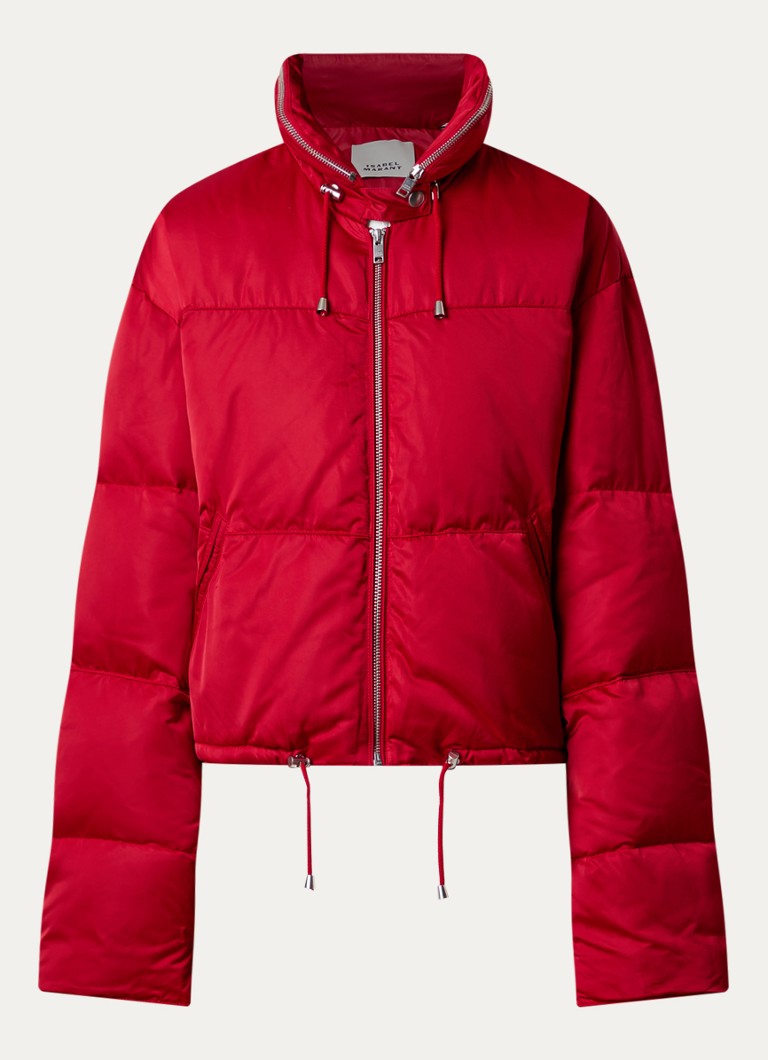 Isabel Marant Dames Rilja puffer jack met donsvulling en opbergbare capuchon in de kleur Rood, maat: 36