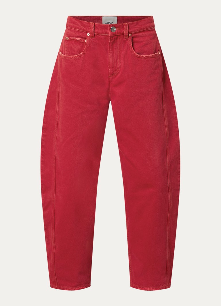 Isabel Marant Dames Oriane mid waist tapered jeans met steekzakken in de kleur Rood, maat: 38
