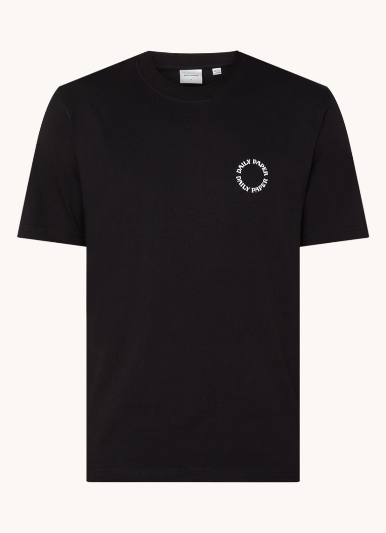 Daily Paper Heren Orbit T-shirt met logo in de kleur Zwart, maat: xs