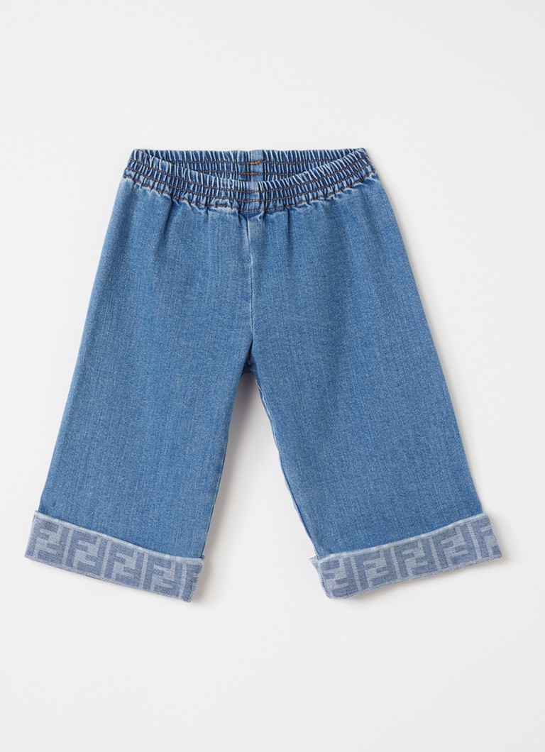 Fendi Jongens Korte spijkerbroek met medium wassing in de kleur Indigo, maat: 24M=92