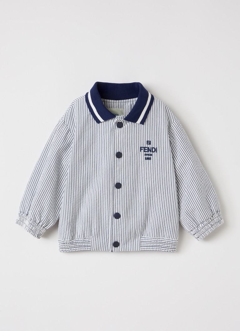 Fendi Jongens Bomberjack met streepprint in de kleur Donkerblauw, maat: 36M=98