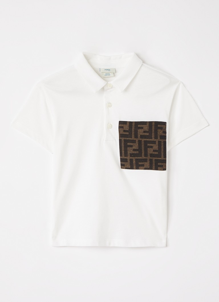 Fendi Jongens Polo met logoborduring in de kleur Wit, maat: 24M=92