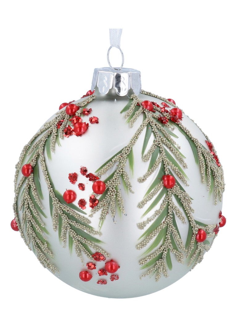 Gisela Graham Rode Bessen kerstbal 8 cm Olijfgroen - Deal