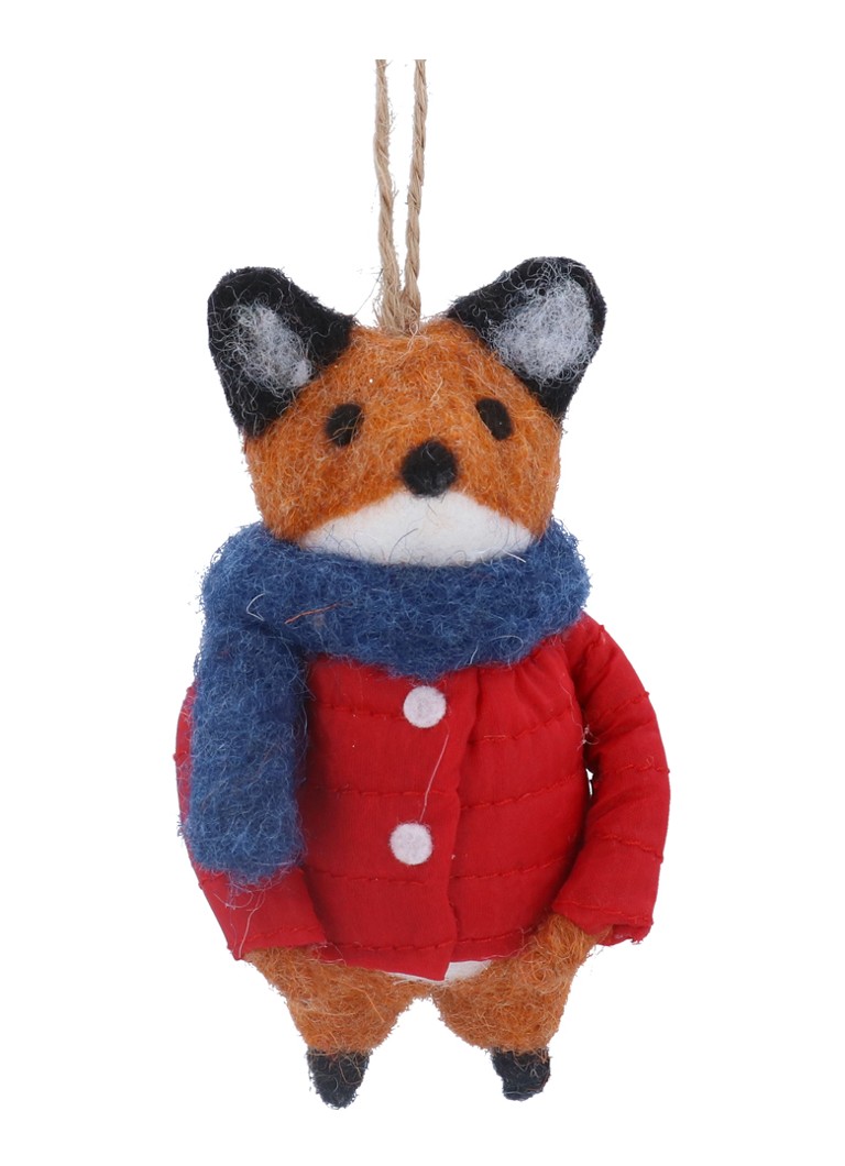 Gisela Graham Geklede Vos kersthanger 10 cm Rood - Deal