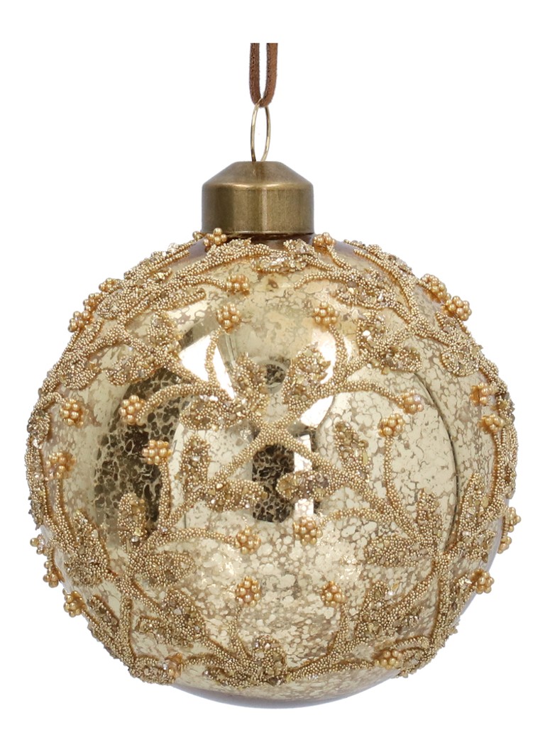 Gisela Graham Antique kerstbal 8 cm Goud - Deal
