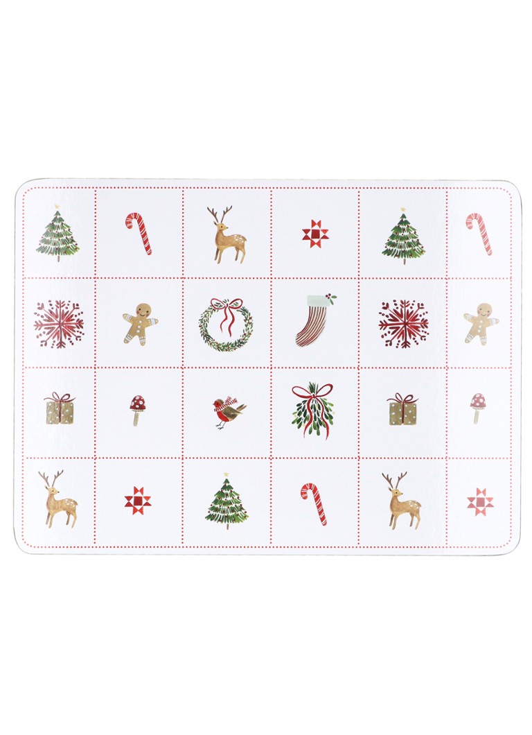 Gisela Graham Nordic Icons placemat 21 x 29 cm set van 4 Wit - Deal