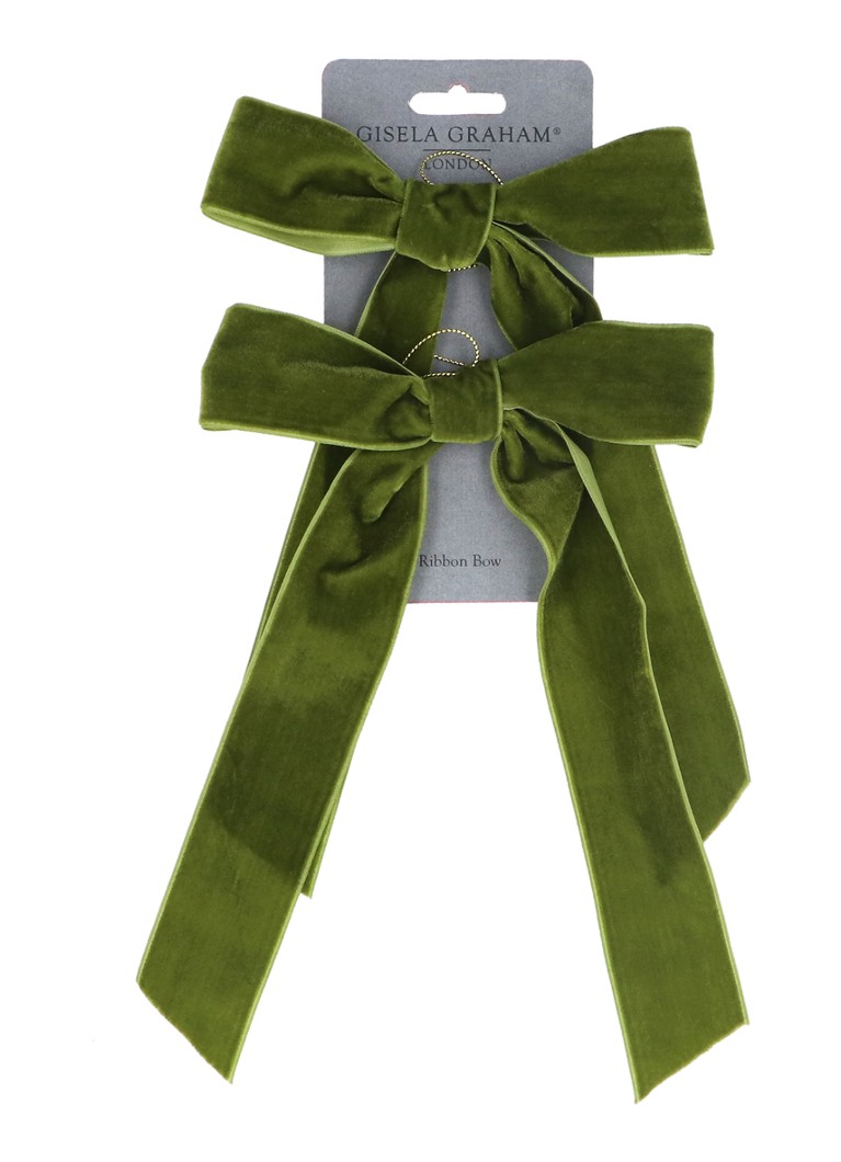 Gisela Graham Velvet Strik kersthanger 28 cm Groen - Deal