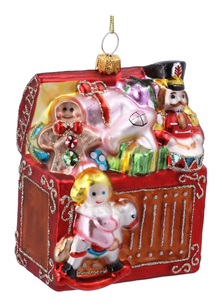 Gisela Graham Speelgoedkist kersthanger 10 cm Rood - Deal